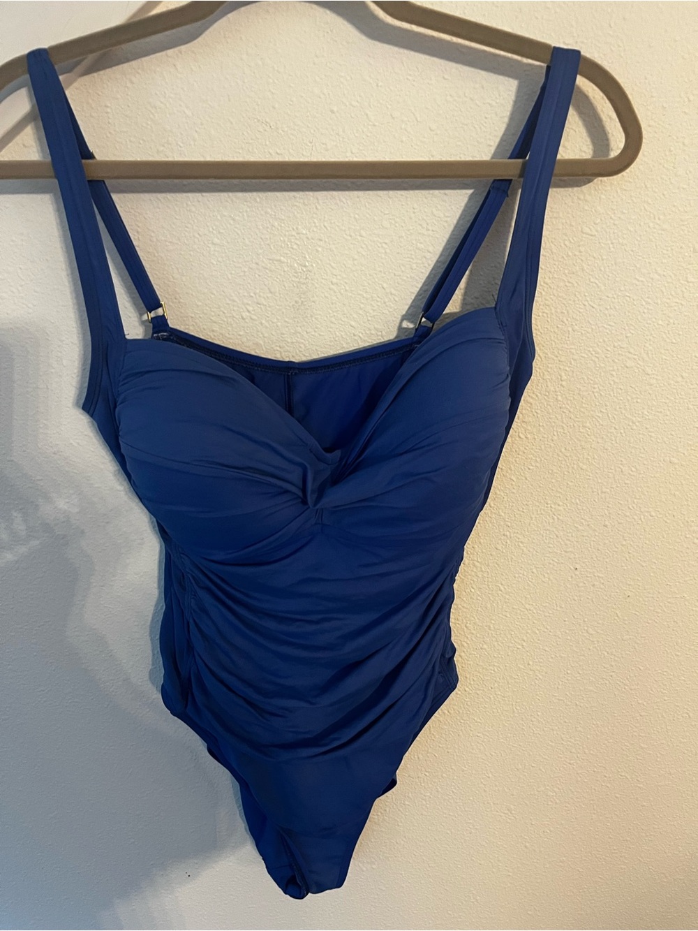 La Blanca Deep Blue Ruched One-Piece Swimsuit